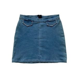 Vintage 90s Blue Bedazzled Mini Skirt ✨